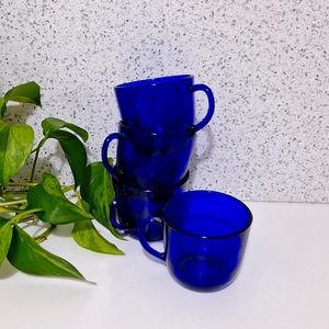 Vintage MCM Cobalt Blue Tea Cup Small Cup Set of 4